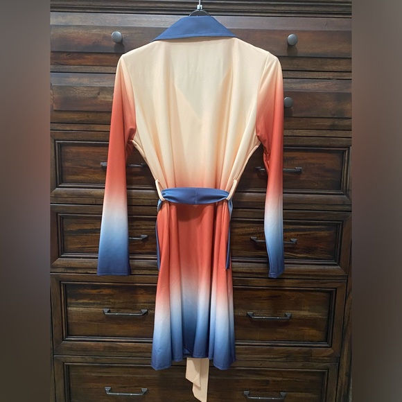 Button up hombre cardigan with collar and tie belt - Picture 5 of 9